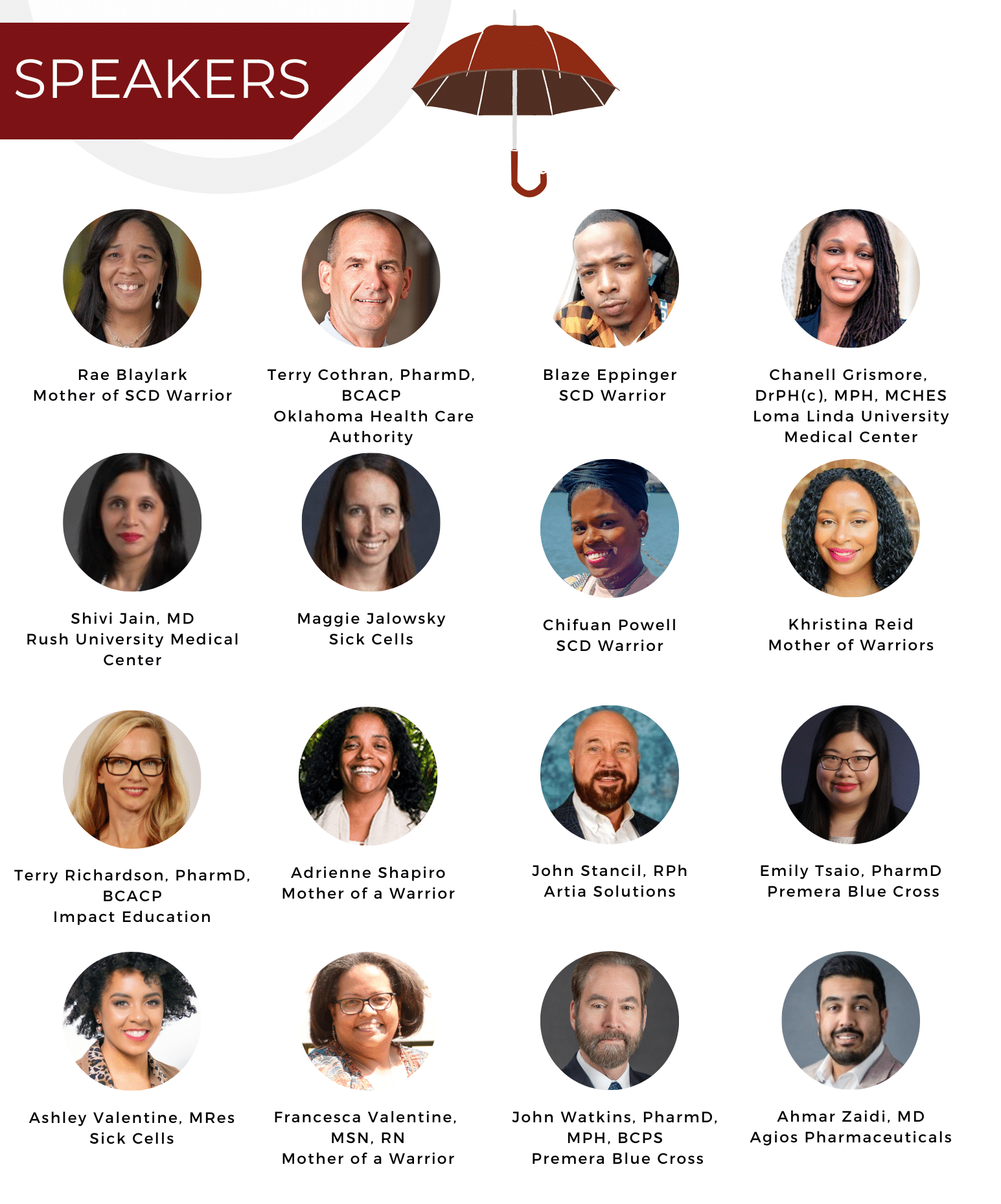 list of speakers with headshots